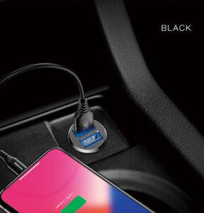 شارژر فندکی اتومبیل 2 پورت بیسوس مدل CCALL-ML01