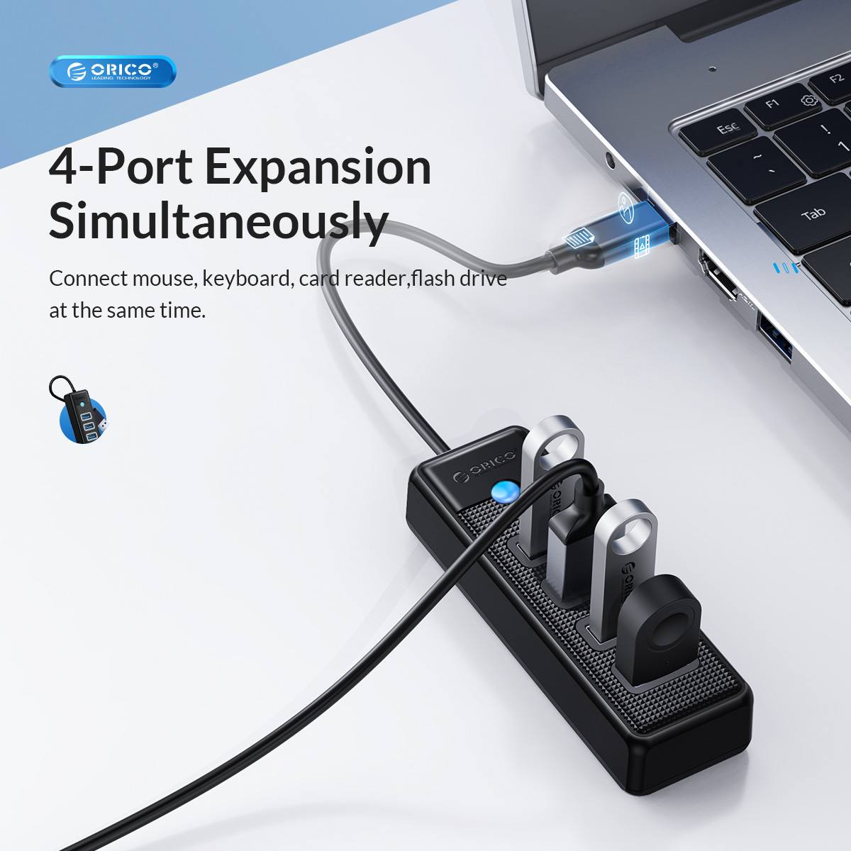 هاب ۴ پورت USB Type-C مدل PW4U-C3