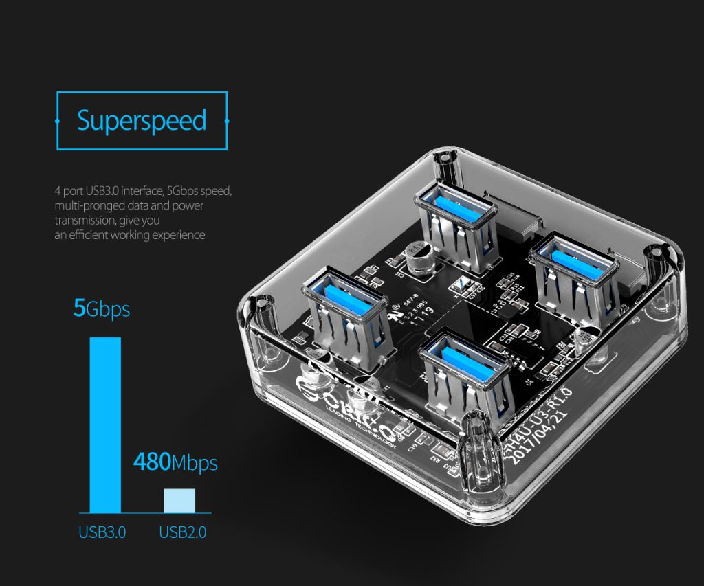 هاب USB 3.0 چهار پورت اوریکو مدل MH4U-U3