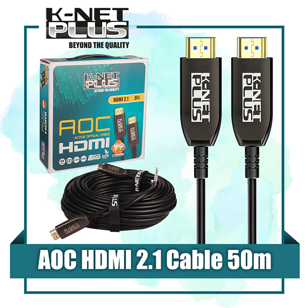 کابل HDMI 8k AOC فیبر نوری کی نت پلاس طول 50 متر