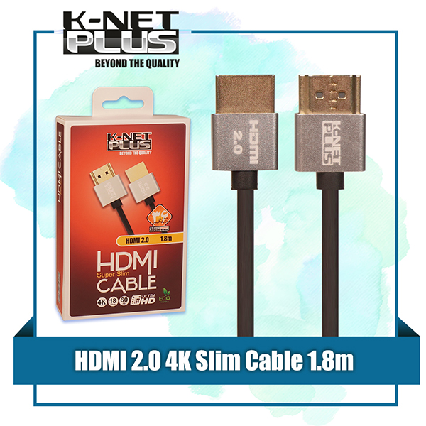 کابل HDMI 4k اسلیم کی نت پلاس مدل KP-CH20S18 طول 1.8 متر