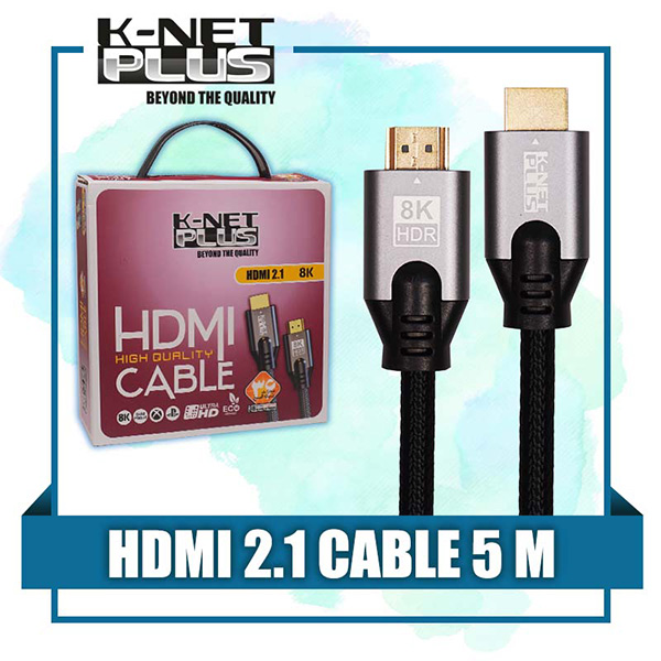کابل HDMI 8k v2.1 کی نت پلاس مدل KP-CH21B50 طول 5 متر